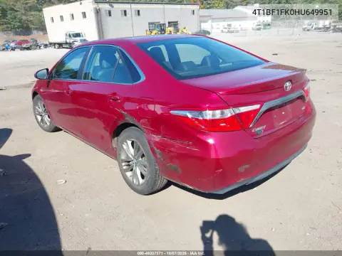 2017 Toyota Camry Se VIN 4T1BF1FK0HU649951 фото 4