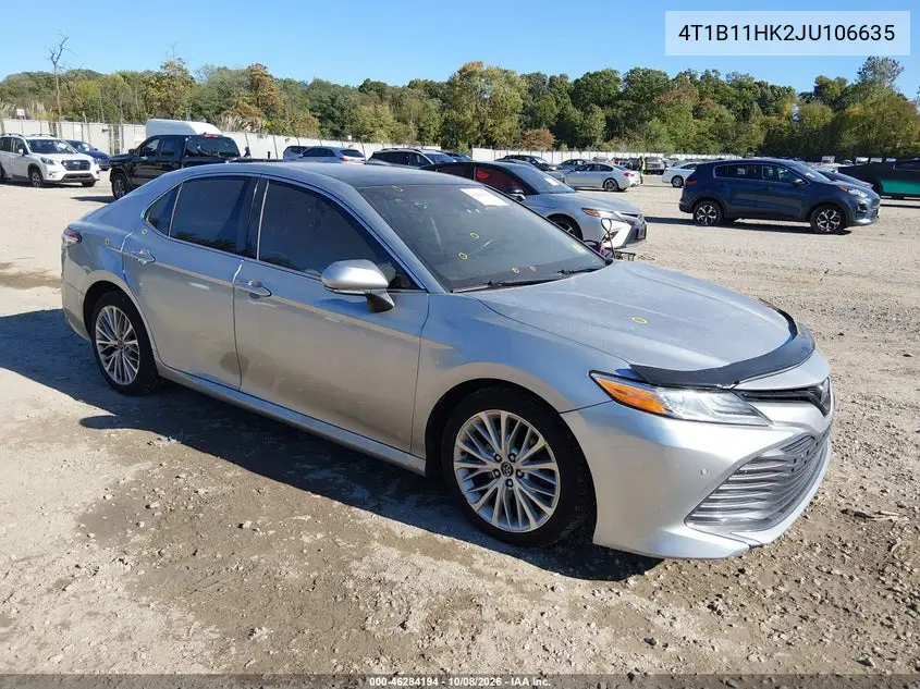 2018 Toyota Camry Xle VIN 4T1B11HK2JU106635 фото 2