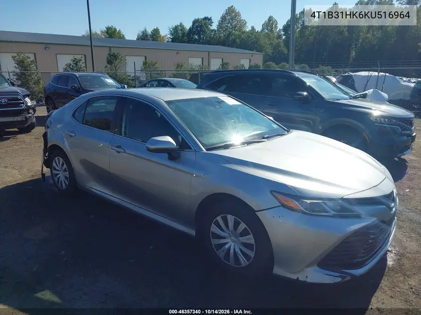 4T1B31HK6KU516964 — 2019 Toyota Camry, фото 2 с аукциона IAAI, Задняя часть справа