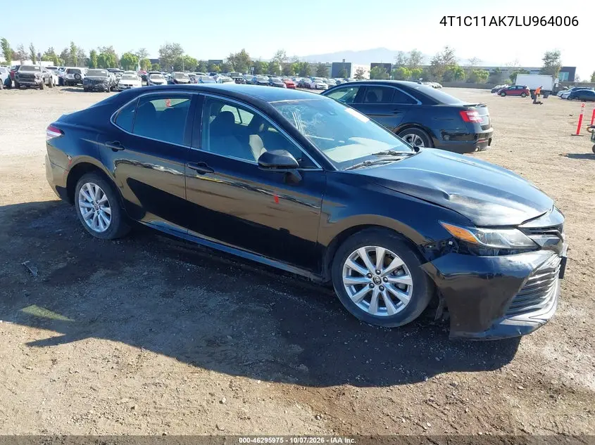 2020 Toyota Camry Le VIN 4T1C11AK7LU964006 фото 1