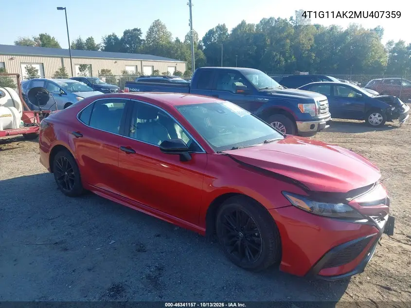 4T1G11AK2MU407359 Toyota Camry 2021 — повреждение Передняя часть, фото до ремонта