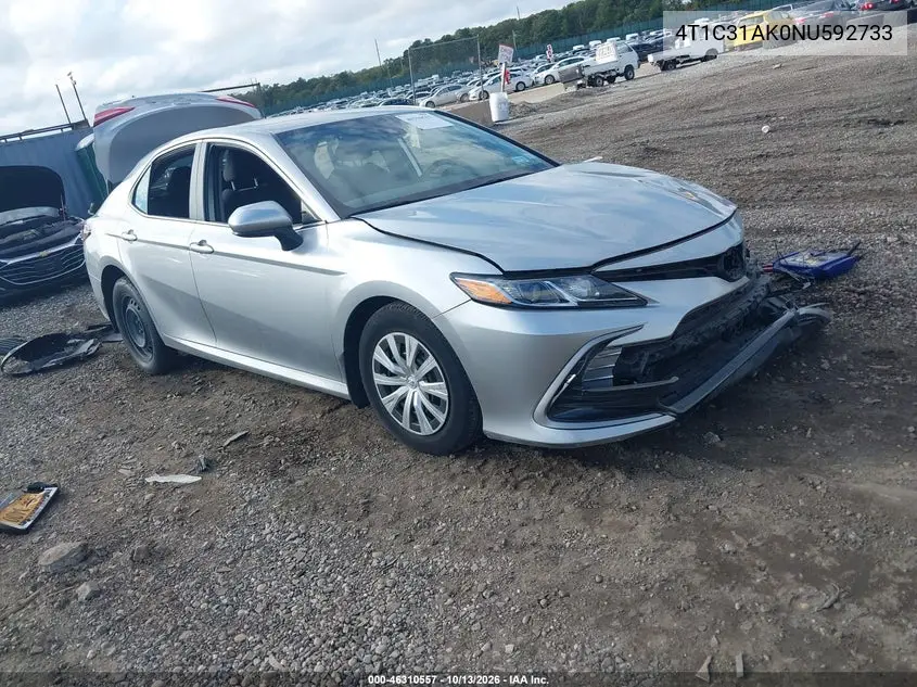 2022 Toyota Camry Le Hybrid VIN 4T1C31AK0NU592733 фото 2