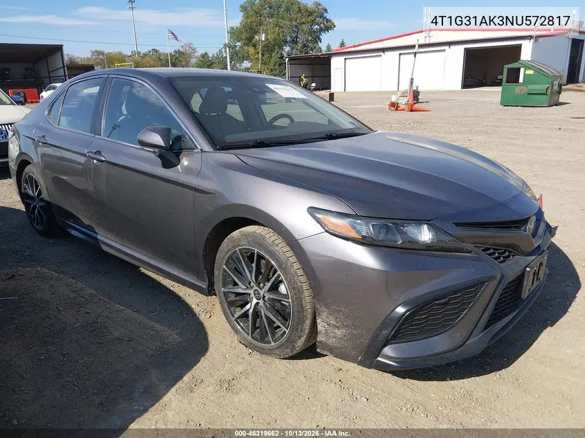 4T1G31AK3NU572817 — 2022 Toyota Camry, фото 2 с аукциона IAAI, Сзади слева