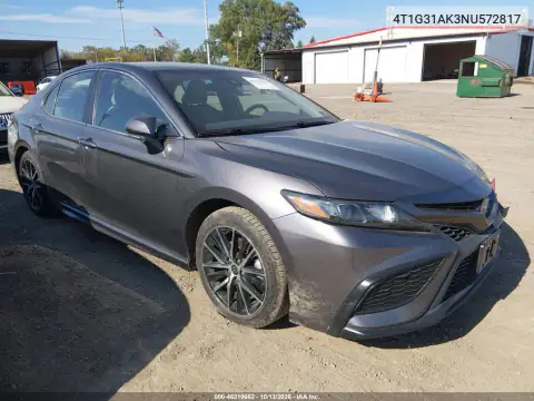 4T1G31AK3NU572817 — 2022 Toyota Camry, Сзади слева, фото до ремонта