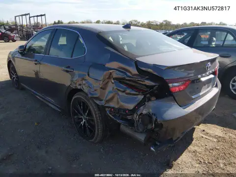 4T1G31AK3NU572817 — 2022 Toyota Camry, фото 4 с аукциона IAAI, Сзади слева