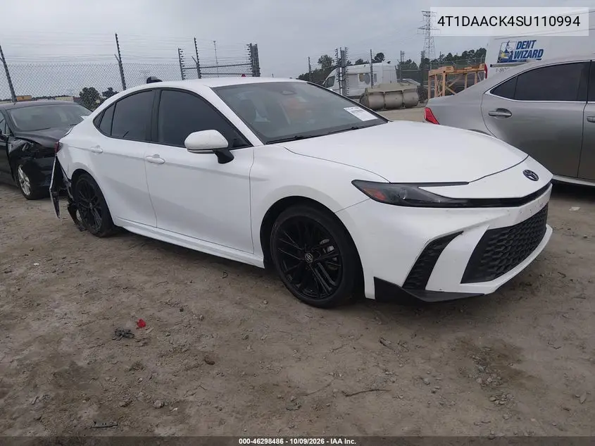 2025 Toyota Camry Se VIN 4T1DAACK4SU110994 фото 1