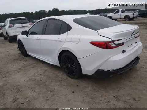 2025 Toyota Camry Se VIN 4T1DAACK4SU110994 фото 3