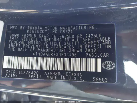 2025 Toyota Camry Se VIN 4T1DAACKXSU533496 фото 10