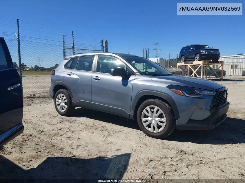 7MUAAAAG9NV032569 — 2022 Toyota Corolla Cross, фото 2 с аукциона IAAI, Передняя часть