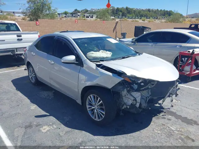 5YFBURHE2FP238559 — 2015 Toyota Corolla LE Plus, Передняя часть (Front End), фото до ремонта