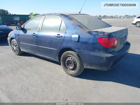 JTDBR32E730003698 — 2003 Toyota Corolla, фото 4 с аукциона IAAI, Естественный износ