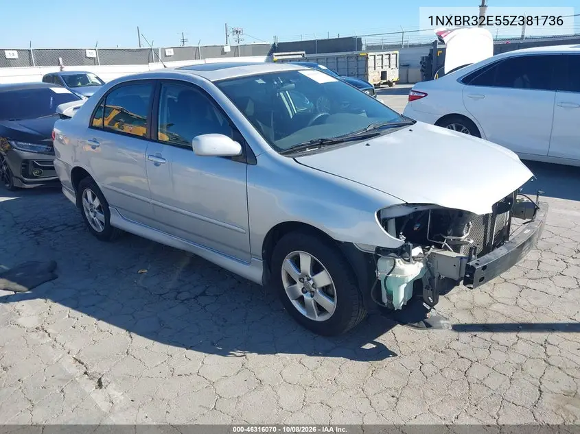 2005 Toyota Corolla S VIN 1NXBR32E55Z381736 фото 2