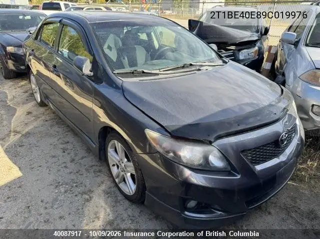 2009 Toyota Corolla Xrs VIN 2T1BE40E89C019976 фото 1