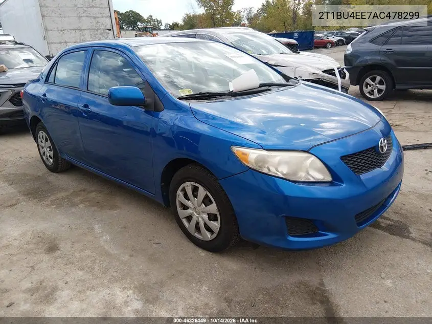 2T1BU4EE7AC478299 — 2010 Toyota Corolla, фото 2 с аукциона IAAI, Задняя часть слева