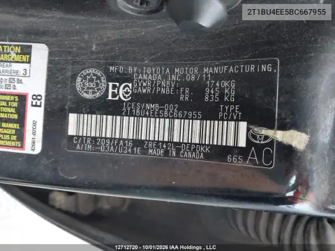 2011 Toyota Corolla S/Le VIN 2T1BU4EE5BC667955 фото 19