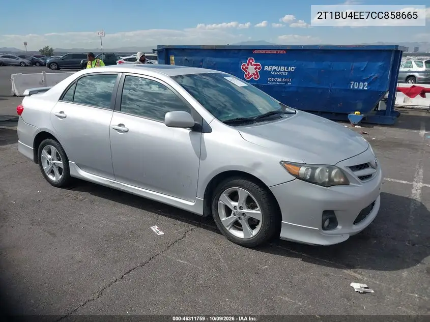 2012 Toyota Corolla S VIN 2T1BU4EE7CC858665 фото 2