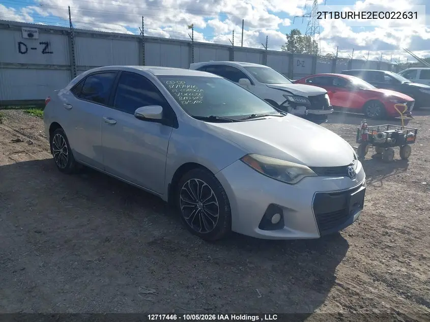 2014 Toyota Corolla S VIN 2T1BURHE2EC022631 фото 2