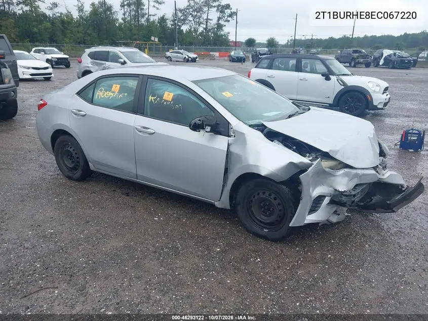 2014 Toyota Corolla L VIN 2T1BURHE8EC067220 фото 1
