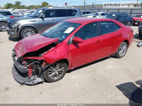 2014 Toyota Corolla Le Plus VIN 5YFBURHEXEP037345 фото 3