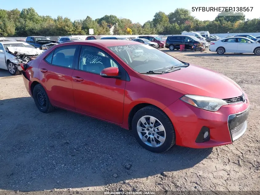 5YFBURHE7EP138567 — 2014 Toyota Corolla, фото 2 с аукциона IAAI, Задняя часть