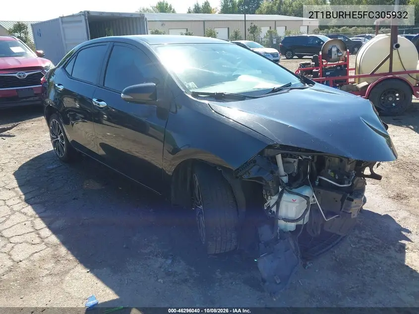 2015 Toyota Corolla S Plus VIN 2T1BURHE5FC305932 фото 2