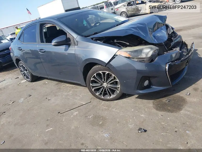 2015 Toyota Corolla S Plus VIN 5YFBURHE8FP247203 фото 1