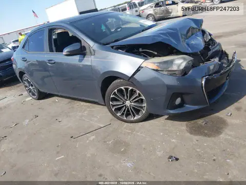 2015 Toyota Corolla S Plus VIN 5YFBURHE8FP247203 фото 1