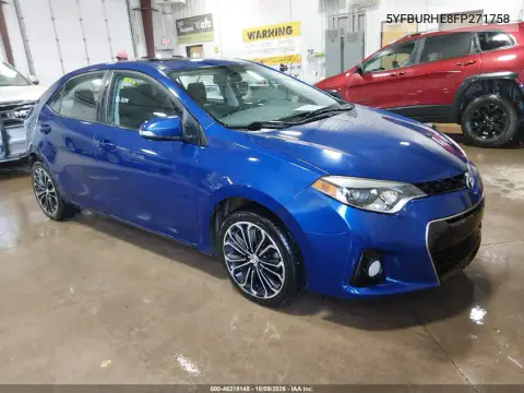 5YFBURHE8FP271758 — 2015 Toyota Corolla, Сзади, фото до ремонта