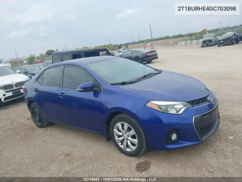 2T1BURHE4GC703098 — 2016 Toyota Corolla, Левая сторона, фото до ремонта