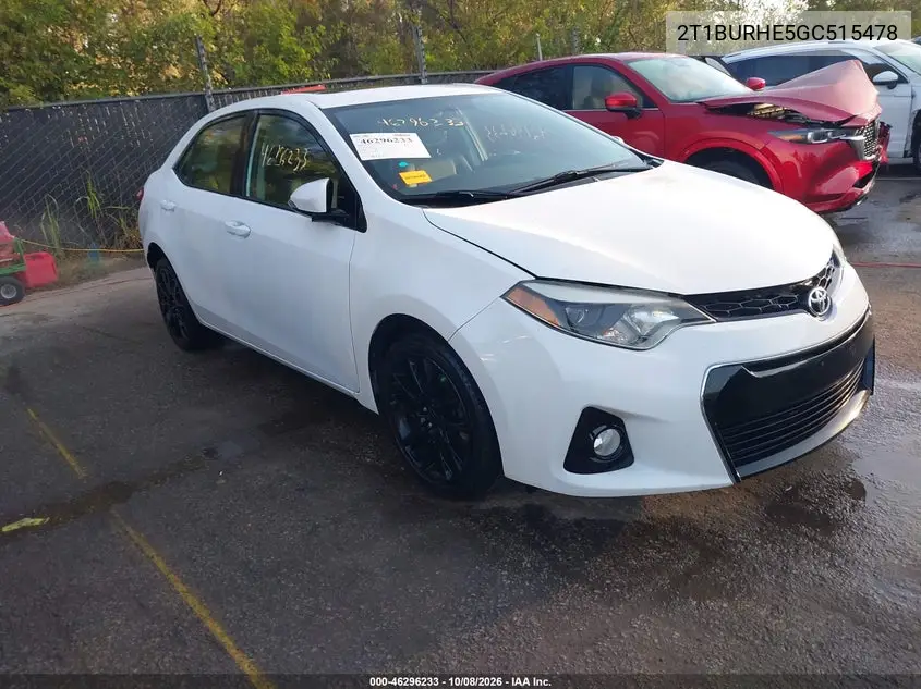 2016 Toyota Corolla S W/Special Edition Pkg VIN 2T1BURHE5GC515478 фото 2
