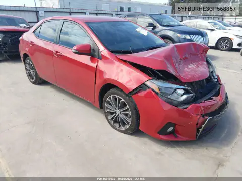 5YFBURHE3GP568857 — 2016 Toyota Corolla, Передняя часть, фото до ремонта