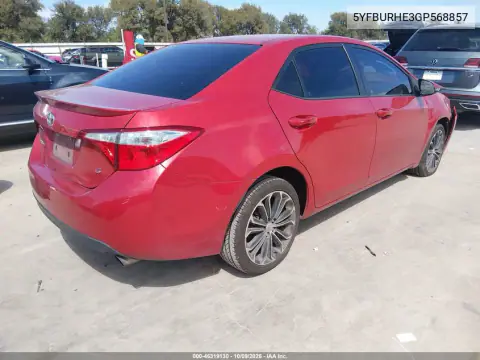 2016 Toyota Corolla S Plus VIN 5YFBURHE3GP568857 фото 4