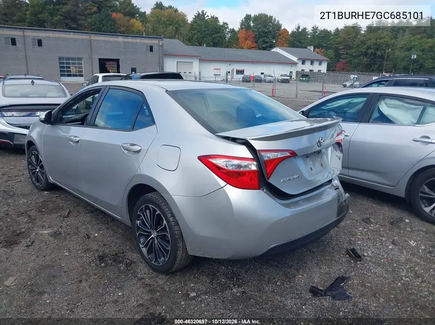 2016 Toyota Corolla S Plus VIN 2T1BURHE7GC685101 фото 4