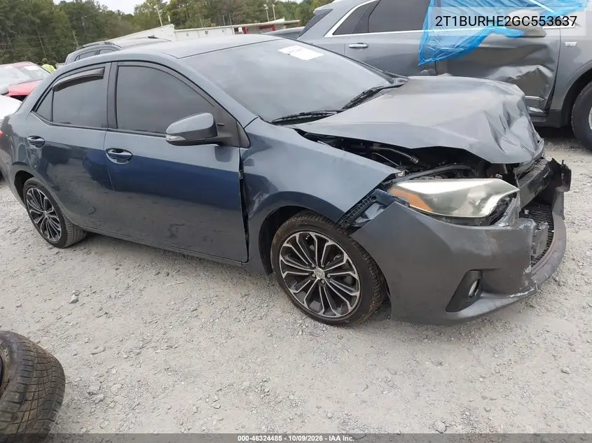 2016 Toyota Corolla S Plus VIN 2T1BURHE2GC553637 фото 1