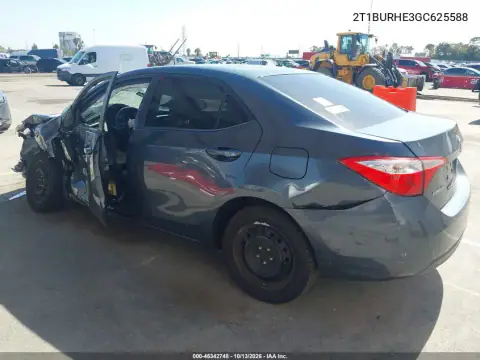 2016 Toyota Corolla Le VIN 2T1BURHE3GC625588 фото 3