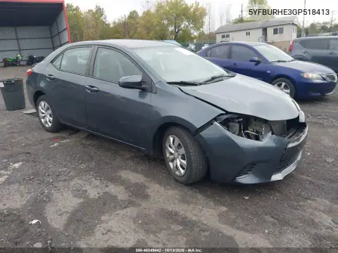 5YFBURHE3GP518413 — 2016 Toyota Corolla, фото 2 с аукциона IAAI, Передняя часть