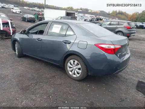 5YFBURHE3GP518413 — 2016 Toyota Corolla, фото 4 с аукциона IAAI, Передняя часть