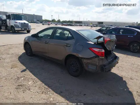2017 Toyota Corolla Le VIN 5YFBURHE4HP660187 фото 4