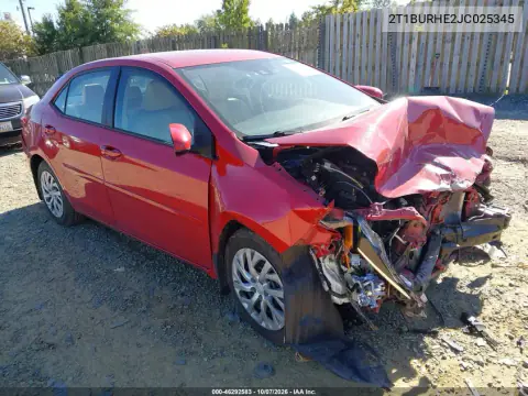 2018 Toyota Corolla Le VIN 2T1BURHE2JC025345 фото 1