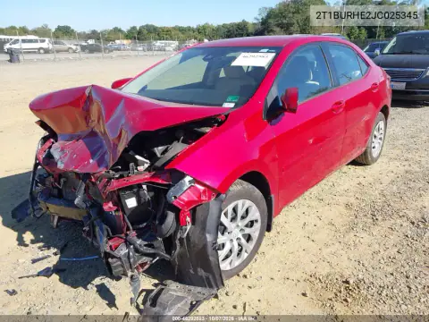 2018 Toyota Corolla Le VIN 2T1BURHE2JC025345 фото 2