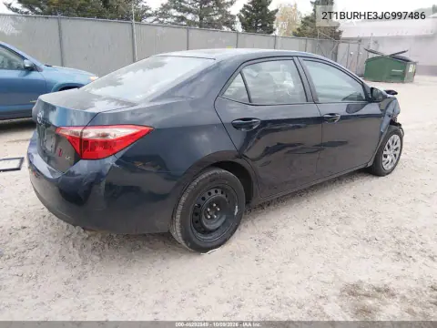 2018 Toyota Corolla Le VIN 2T1BURHE3JC997486 фото 4
