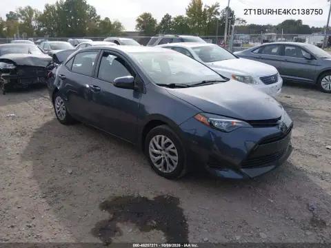 2019 Toyota Corolla Le VIN 2T1BURHE4KC138750 фото 2
