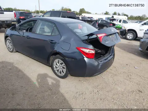 2019 Toyota Corolla Le VIN 2T1BURHE4KC138750 фото 4