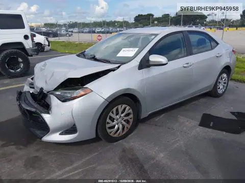 2019 Toyota Corolla Le VIN 5YFBURHE9KP945958 фото 3