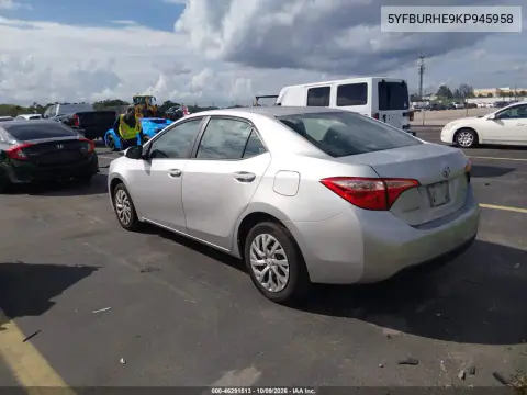 2019 Toyota Corolla Le VIN 5YFBURHE9KP945958 фото 4