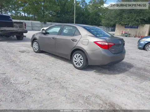 2019 Toyota Corolla Le VIN 5YFBURHE9KP874650 фото 3