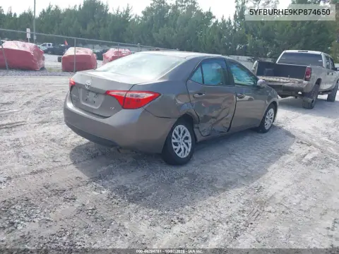 2019 Toyota Corolla Le VIN 5YFBURHE9KP874650 фото 4