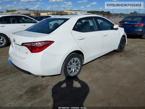 2019 Toyota Corolla Le VIN 5YFBURHE3KP933403 фото 5