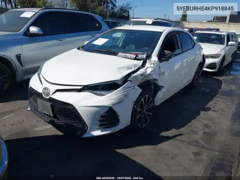 2019 Toyota Corolla Se VIN 5YFBURHE4KP918845 фото 2