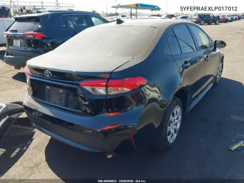 2020 Toyota Corolla Le VIN 5YFEPRAEXLP017012 фото 5